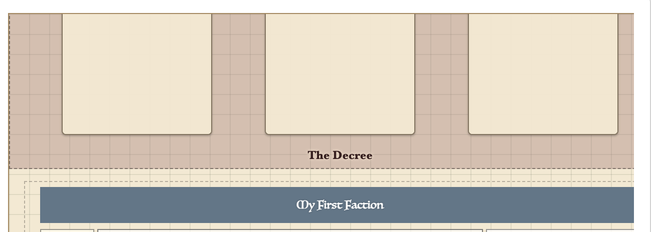 Dragging the Decree to reveal card slots
