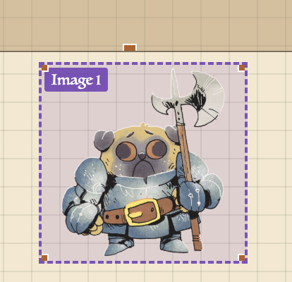 Layout editor with red resize handles