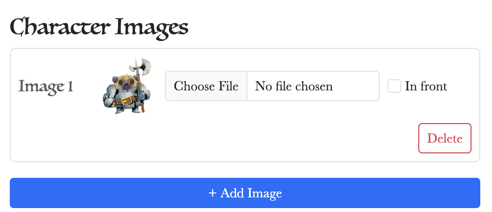 Character image placed on a faction board
