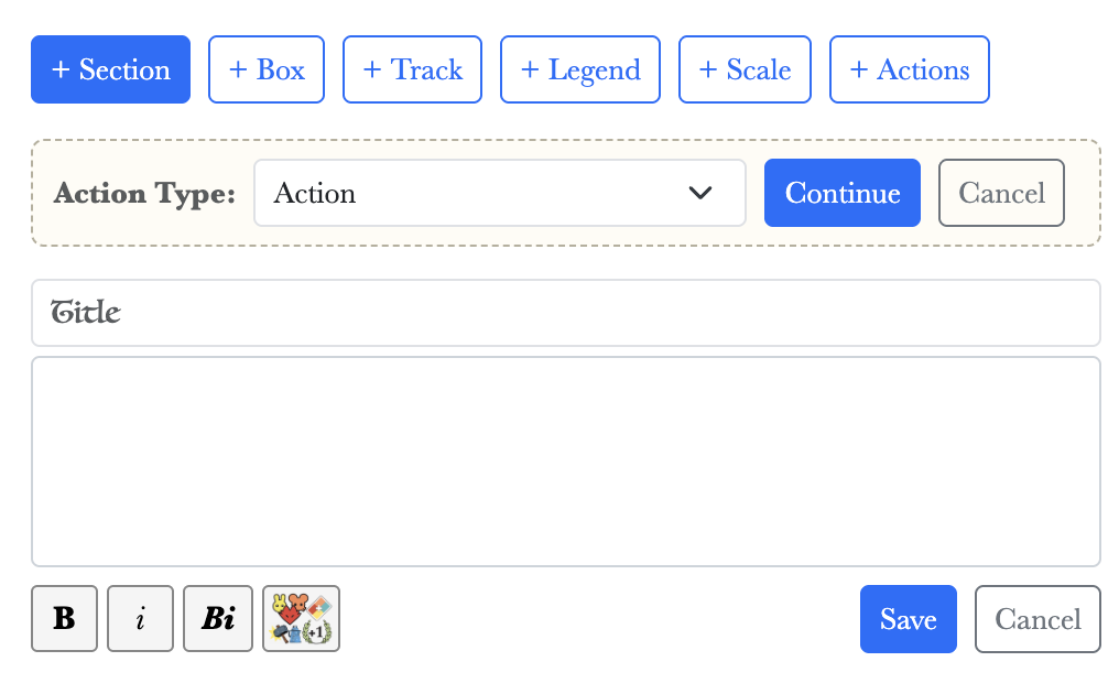 Floating actions section example