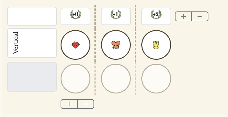 Track slots with dividers and slot customization